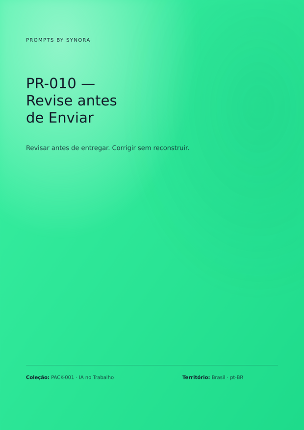 Capa PR-010 — Revise antes de Enviar